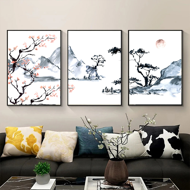 일본식 벚꽃 나무 캔버스 유화 포스터 인쇄 현대 간단한 - Japanese Lifestyle Home 리뷰 및 가격